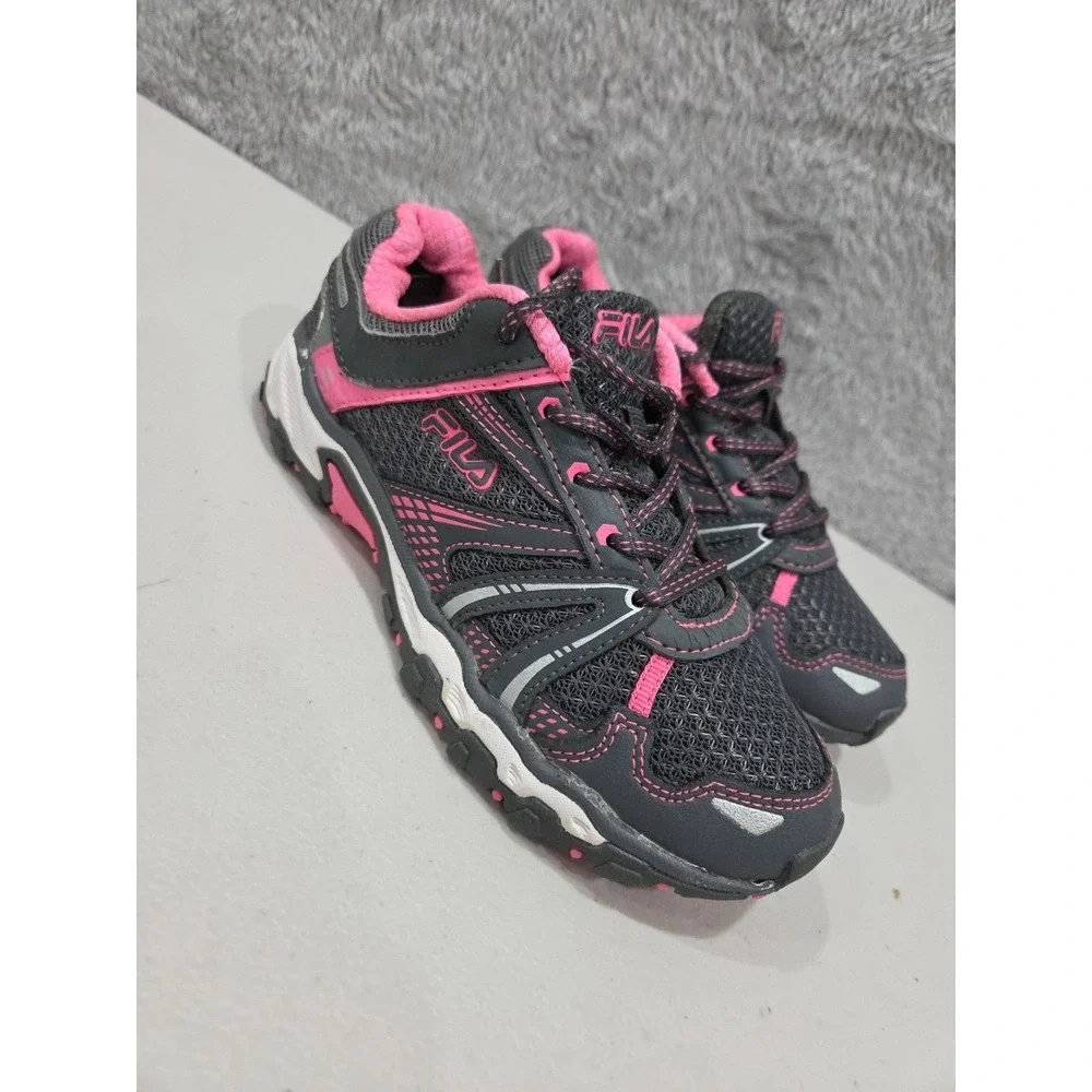 Fila All Terrain Girls Athletic Sneakers Sz 4.5 /5SH40072-079 Charcoal Gray Pink